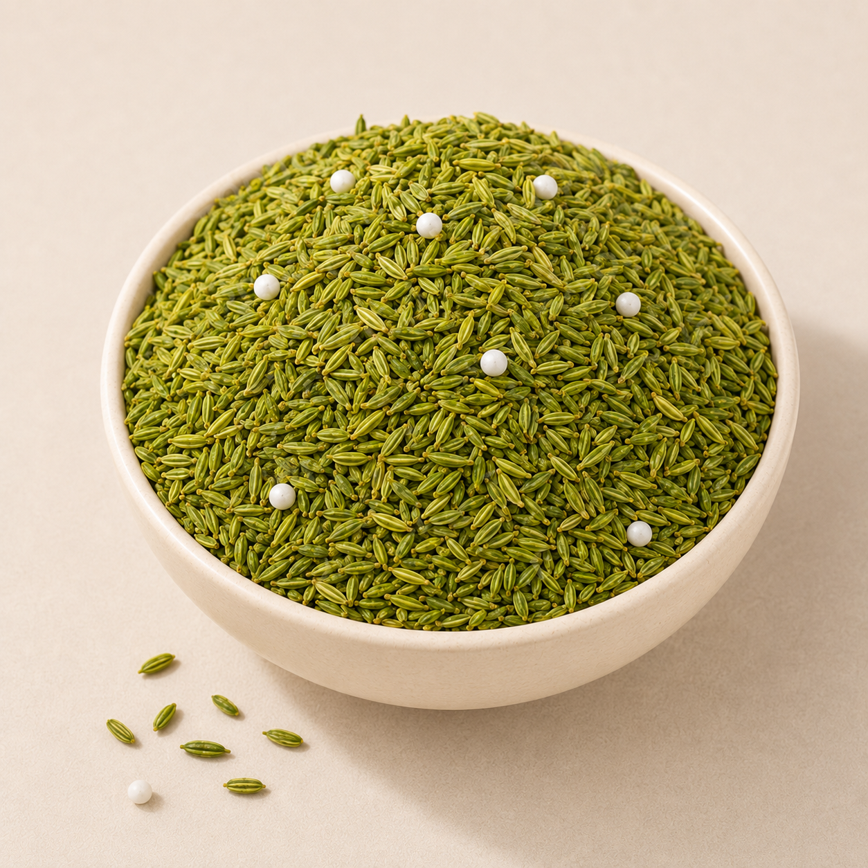 Green Saunf mouth freshener in a filled ivory bowl – GovindJee