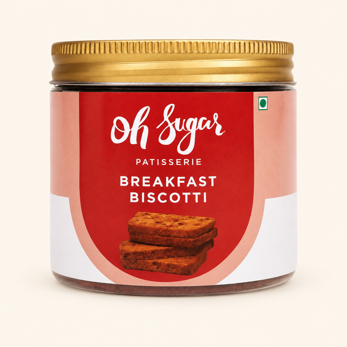 Breakfast Biscotti original packaging on an off-white background