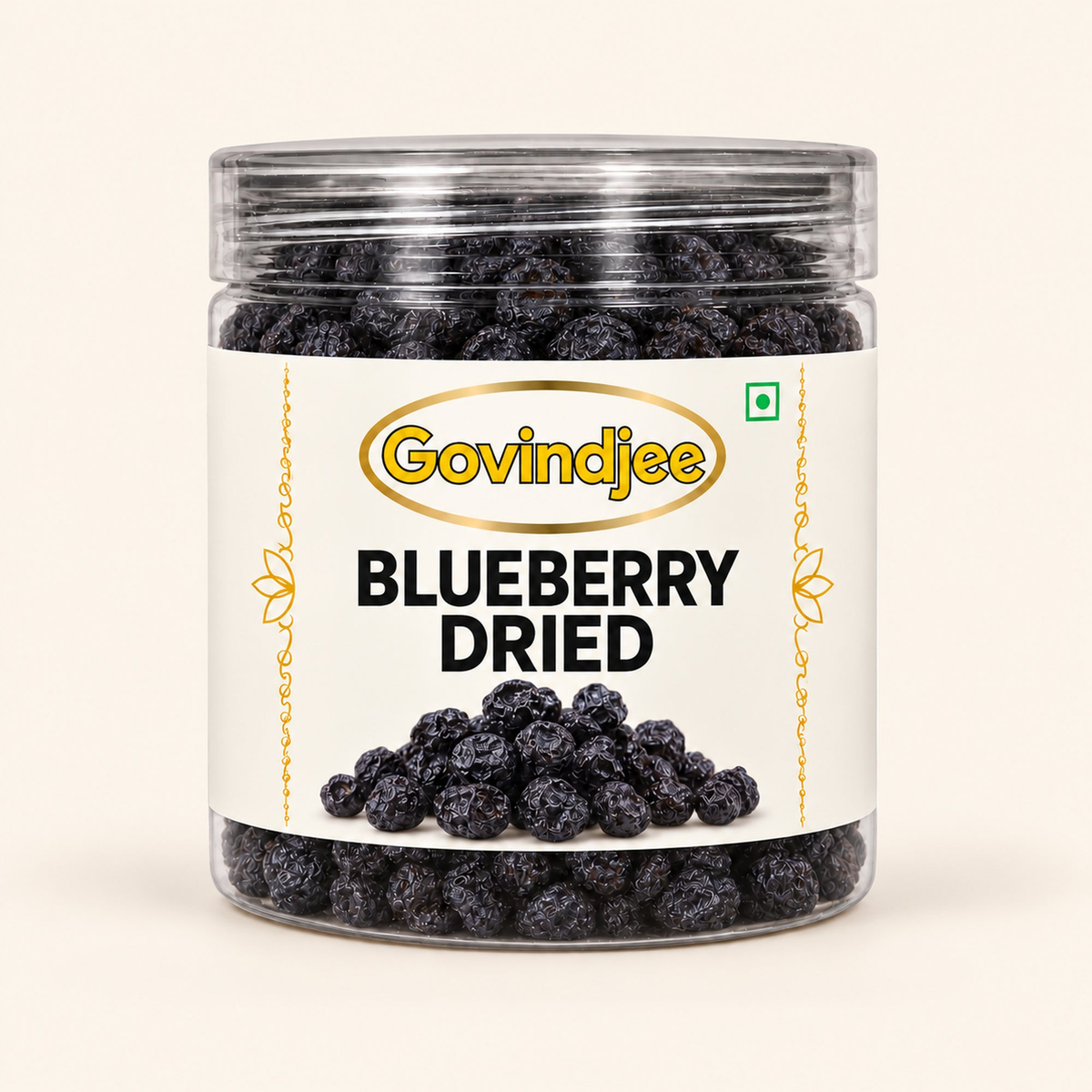 GovindJee Blueberry Dried packaging on off-white background