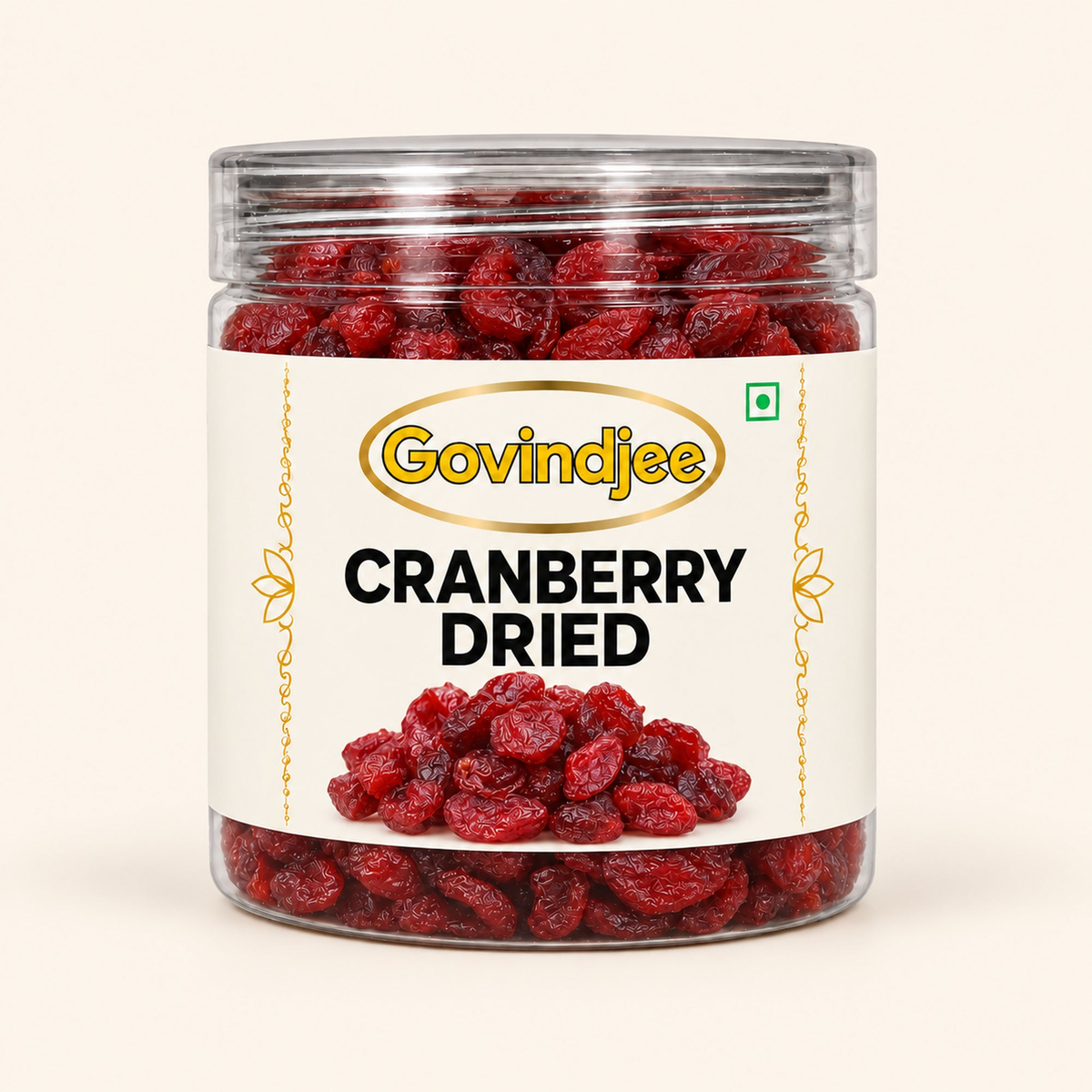GovindJee Cranberry Dried packaging on off-white background