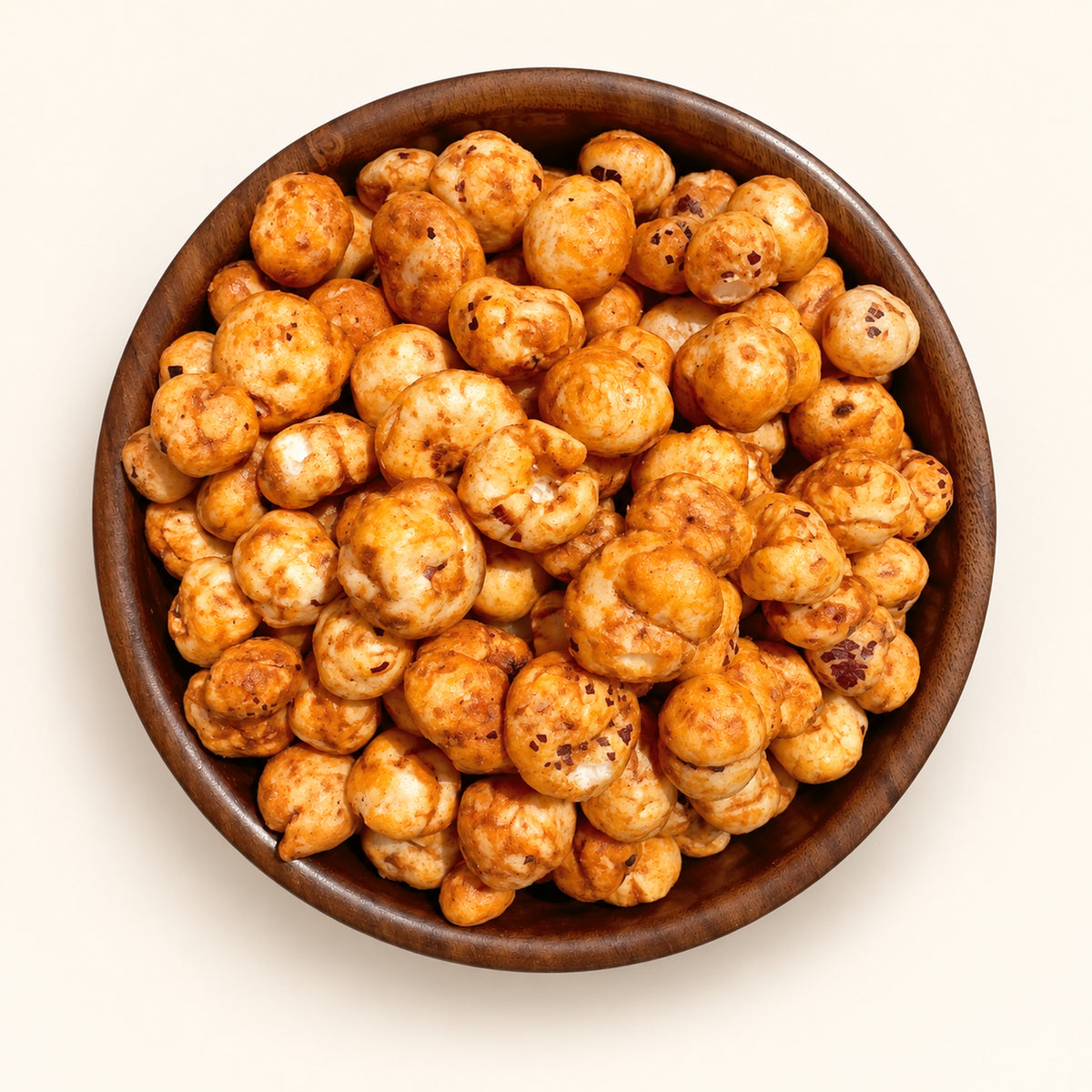 GovindJee Lime & Chilli Fox Nut in a bowl on off-white background