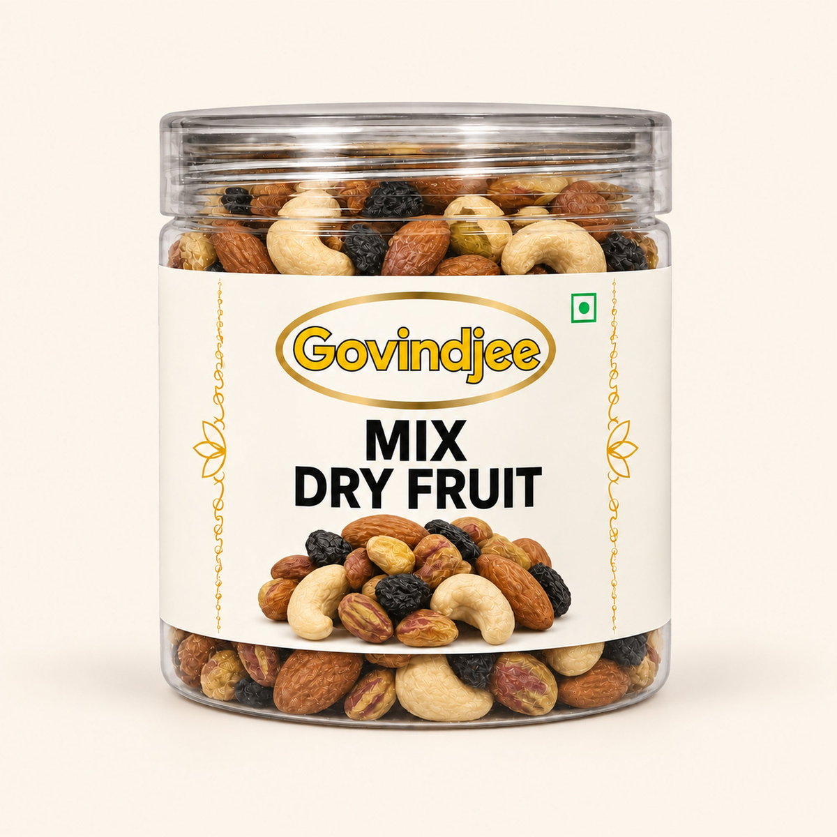 GovindJee Mix Dry Fruit packaging on off-white background