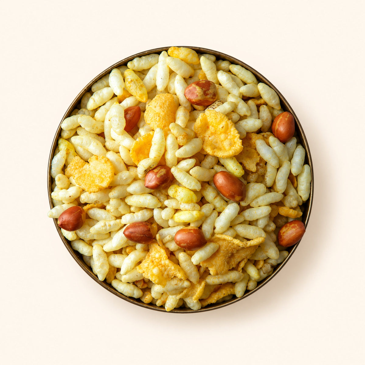 GovindJee Muri Masala in a bowl on a warm cream background