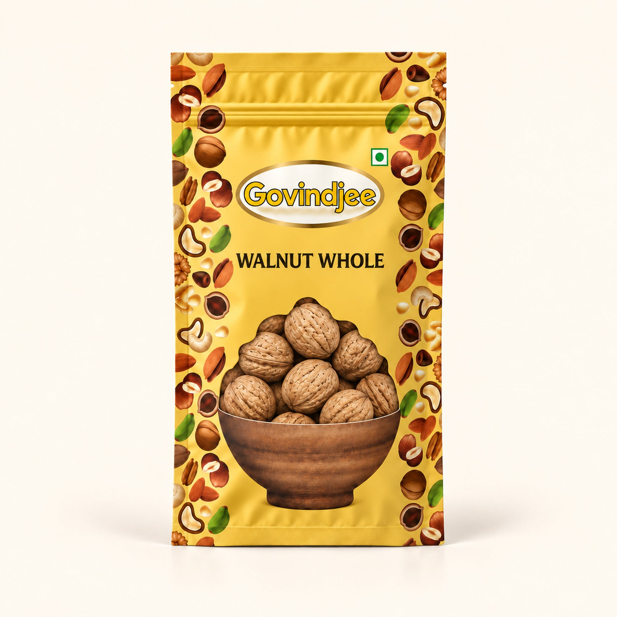 GovindJee Walnut Whole packaging on off-white background