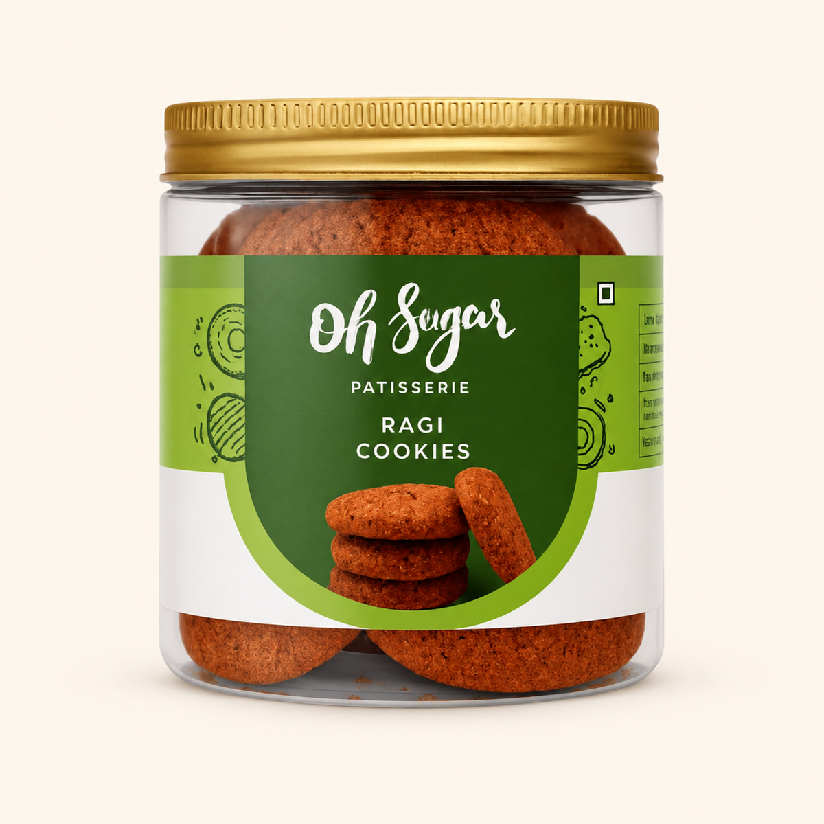 Ragi Cookies original packaging on an off-white background